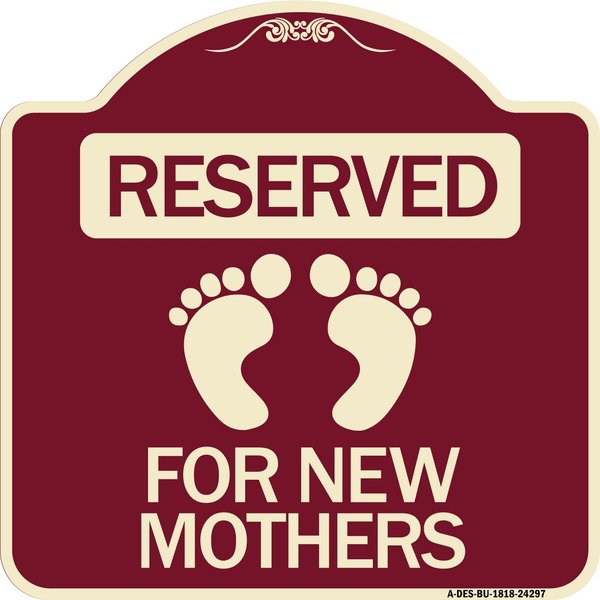 Signmission Blue Reserved Parking for New Mothers Heavy-Gauge Aluminum Sign, 18" x 18", BU-1818-24297 A-DES-BU-1818-24297